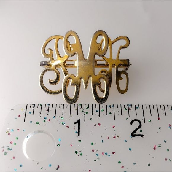 Vintage Monogram Brooch - Picture 4 of 4